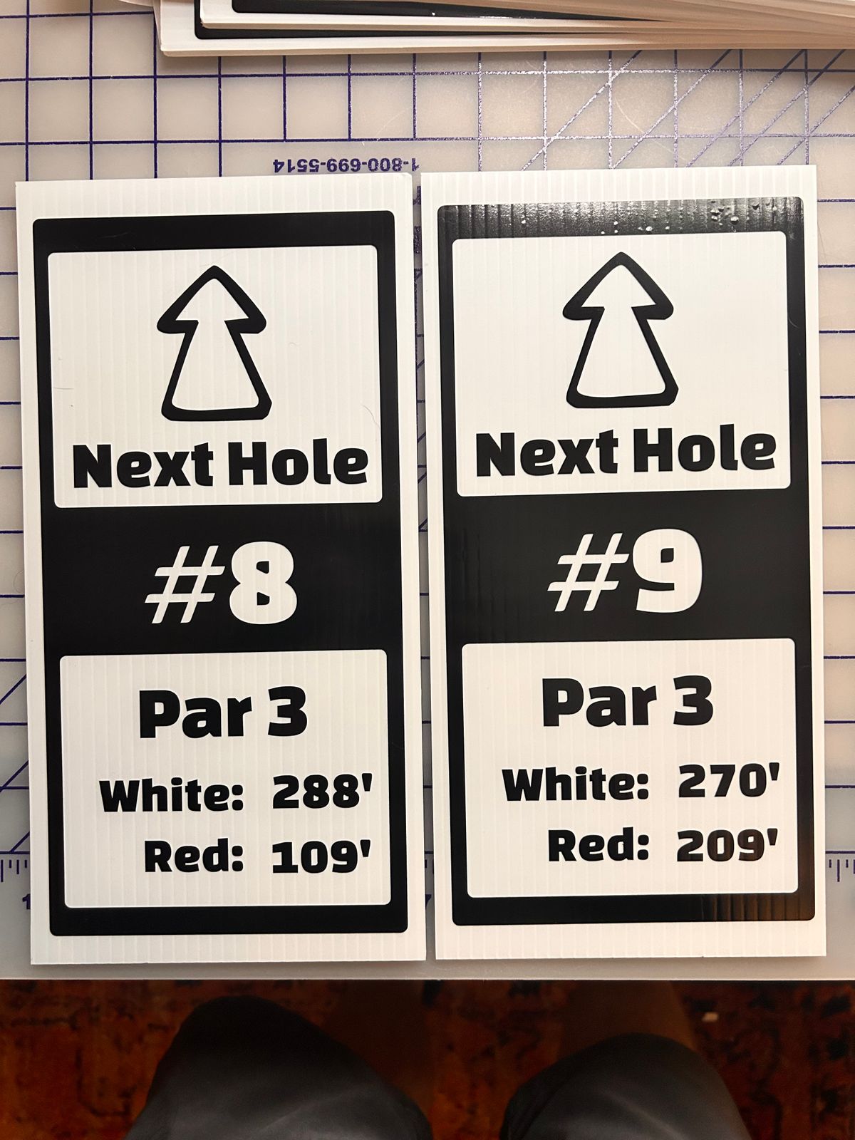 Next Hole Signs 8 & 9