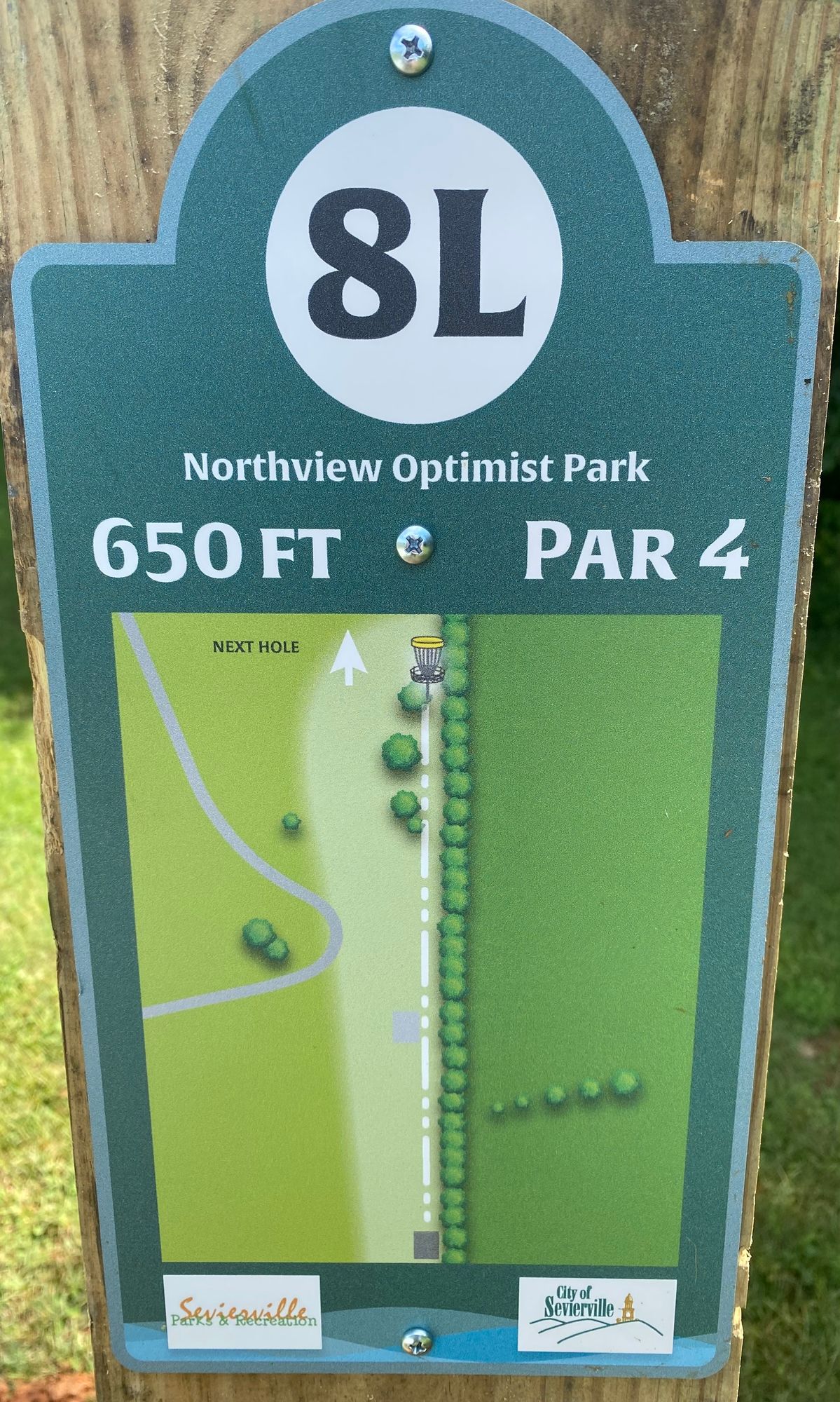 Hole #8 Long Tee Sign