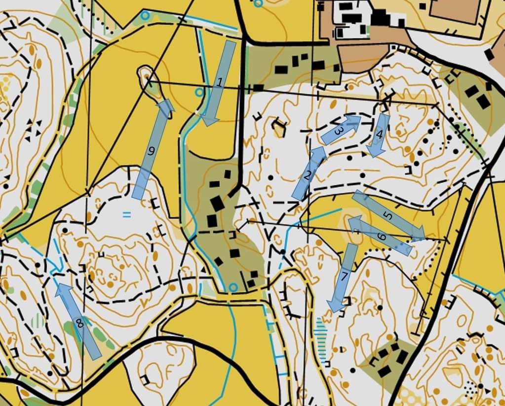 Banlayout på orienteringskarta februari 2023
