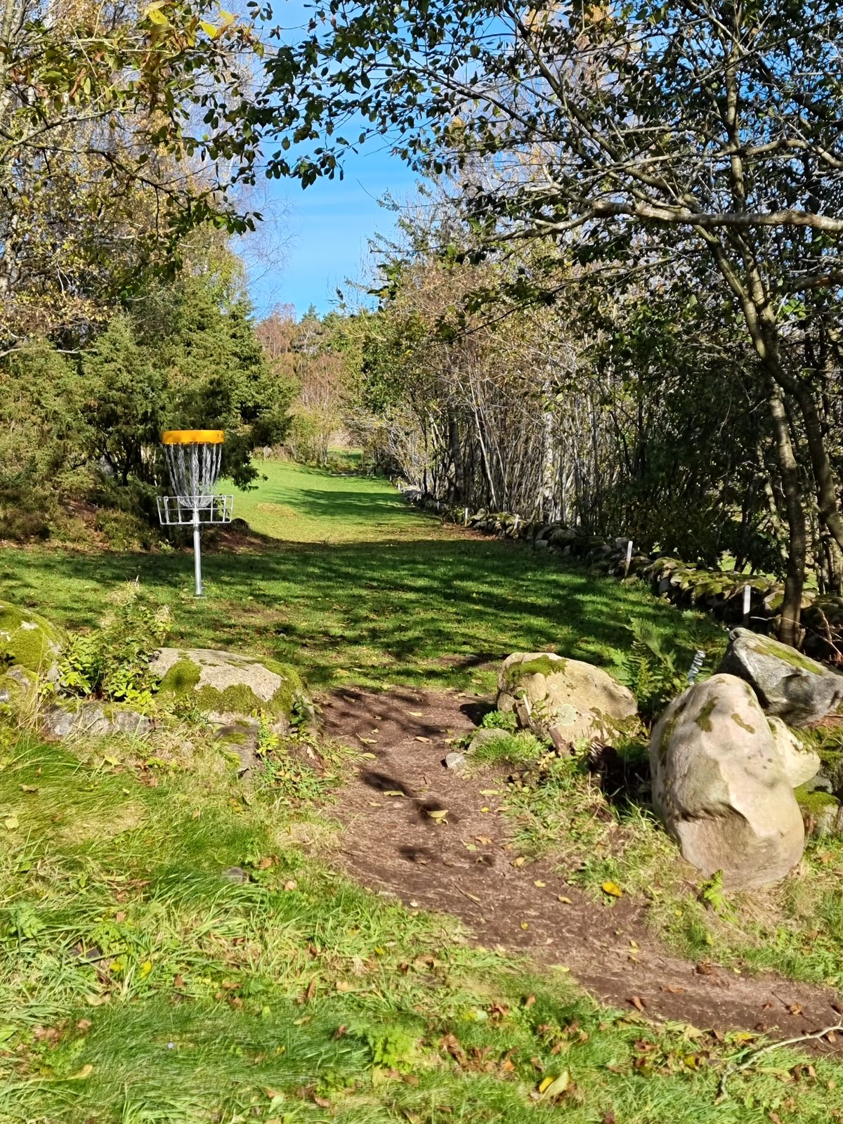 Hole 17 with the straight fairway in the background.