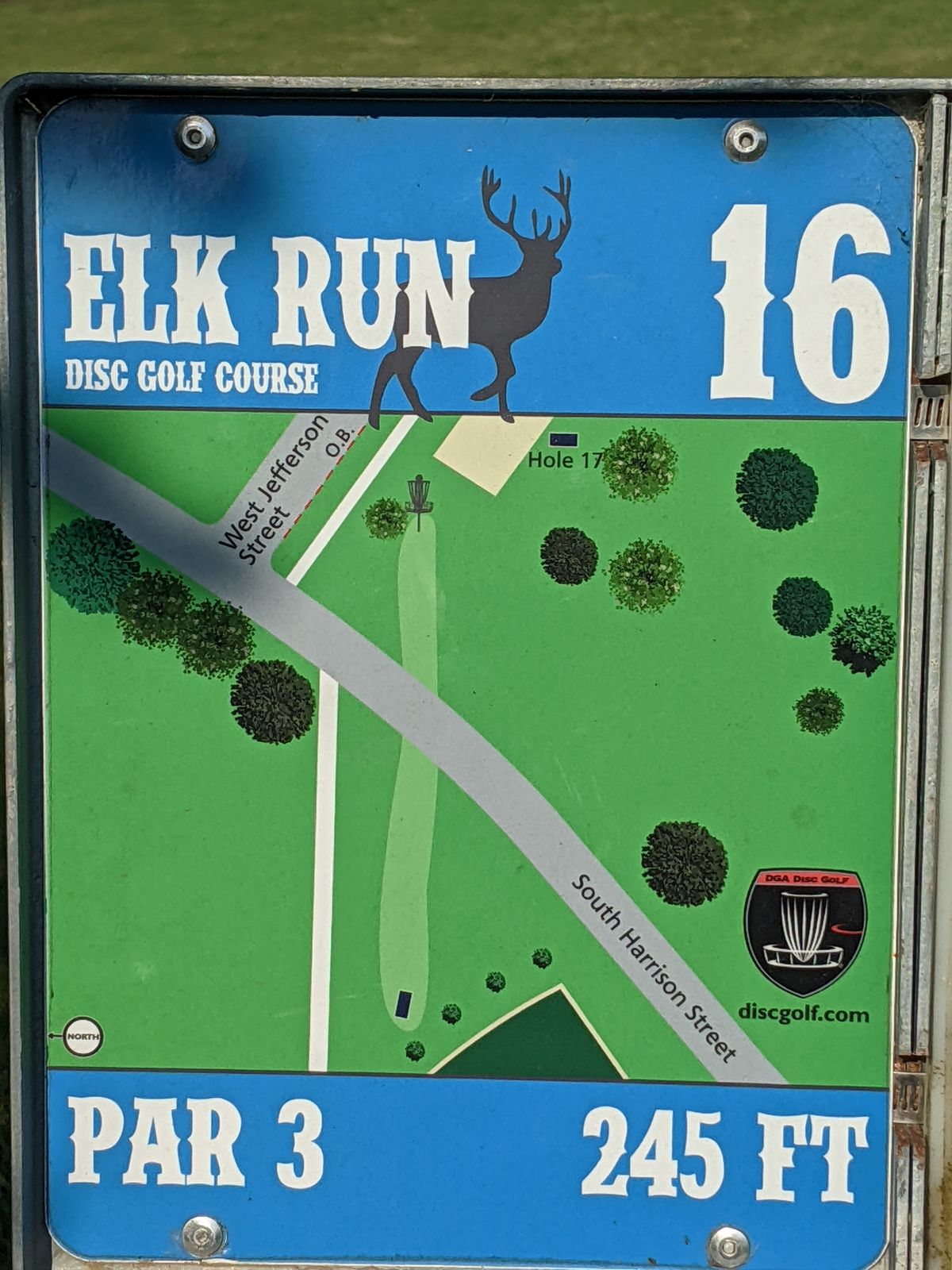 Hole 16 sign