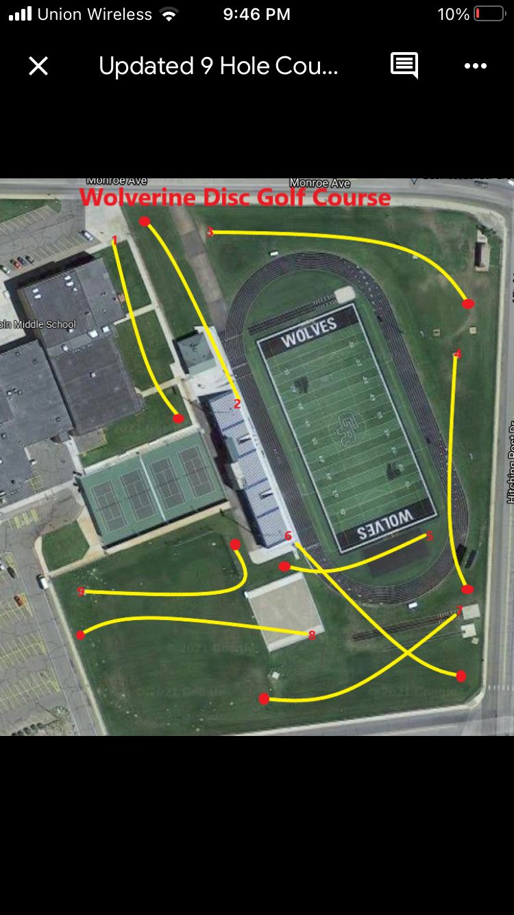 Wolverine Disc Golf Course Map