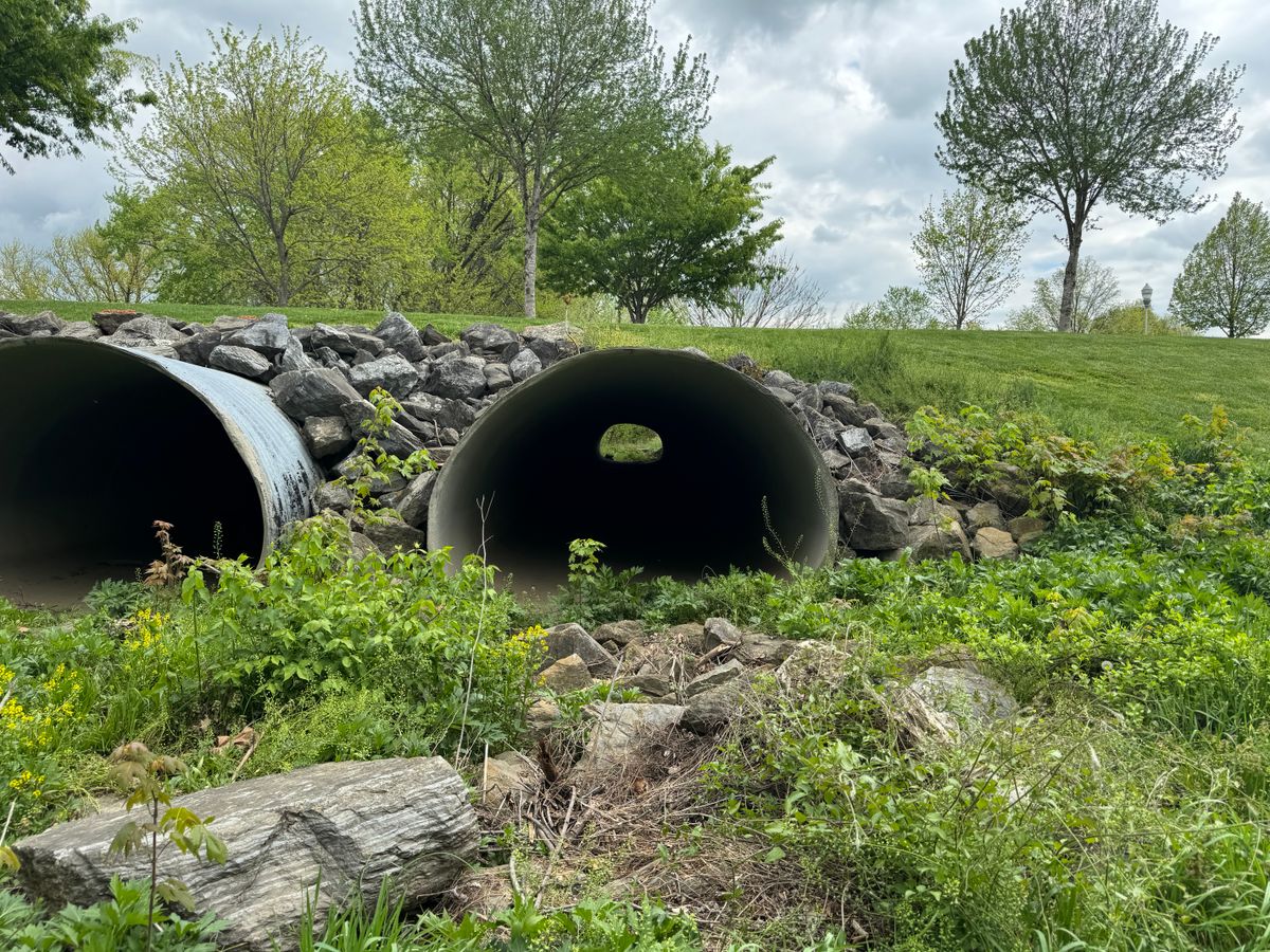 Peeking through the culvert to the other side.