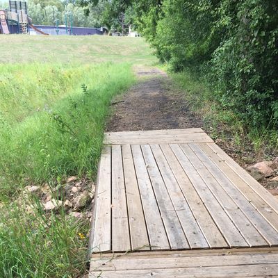 Cool bridge on hole 2 fairway