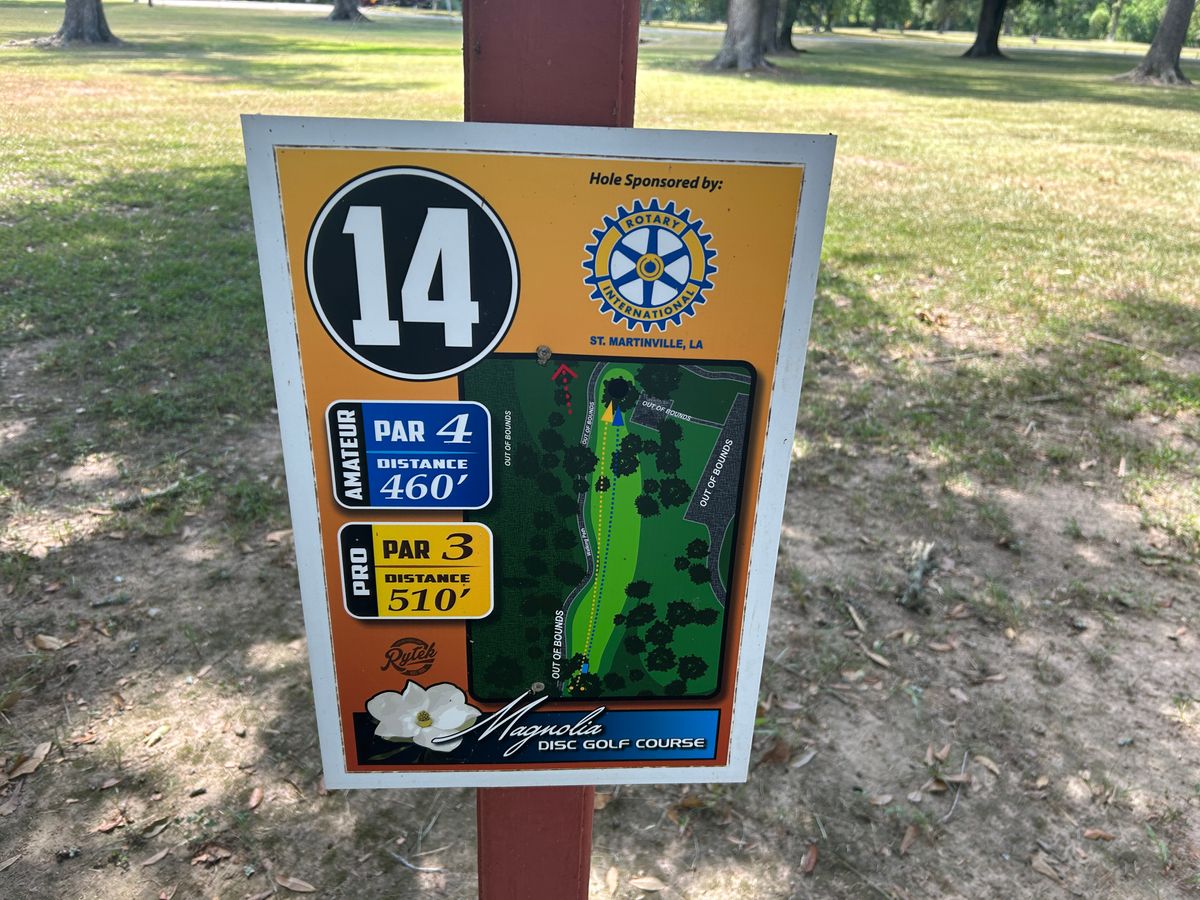 Hole 14 Tee Sign