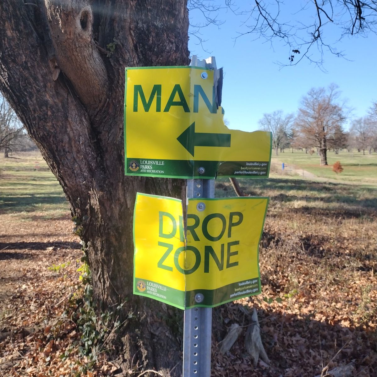 The Mando sign on #6 has taken a beating. Dec 2023