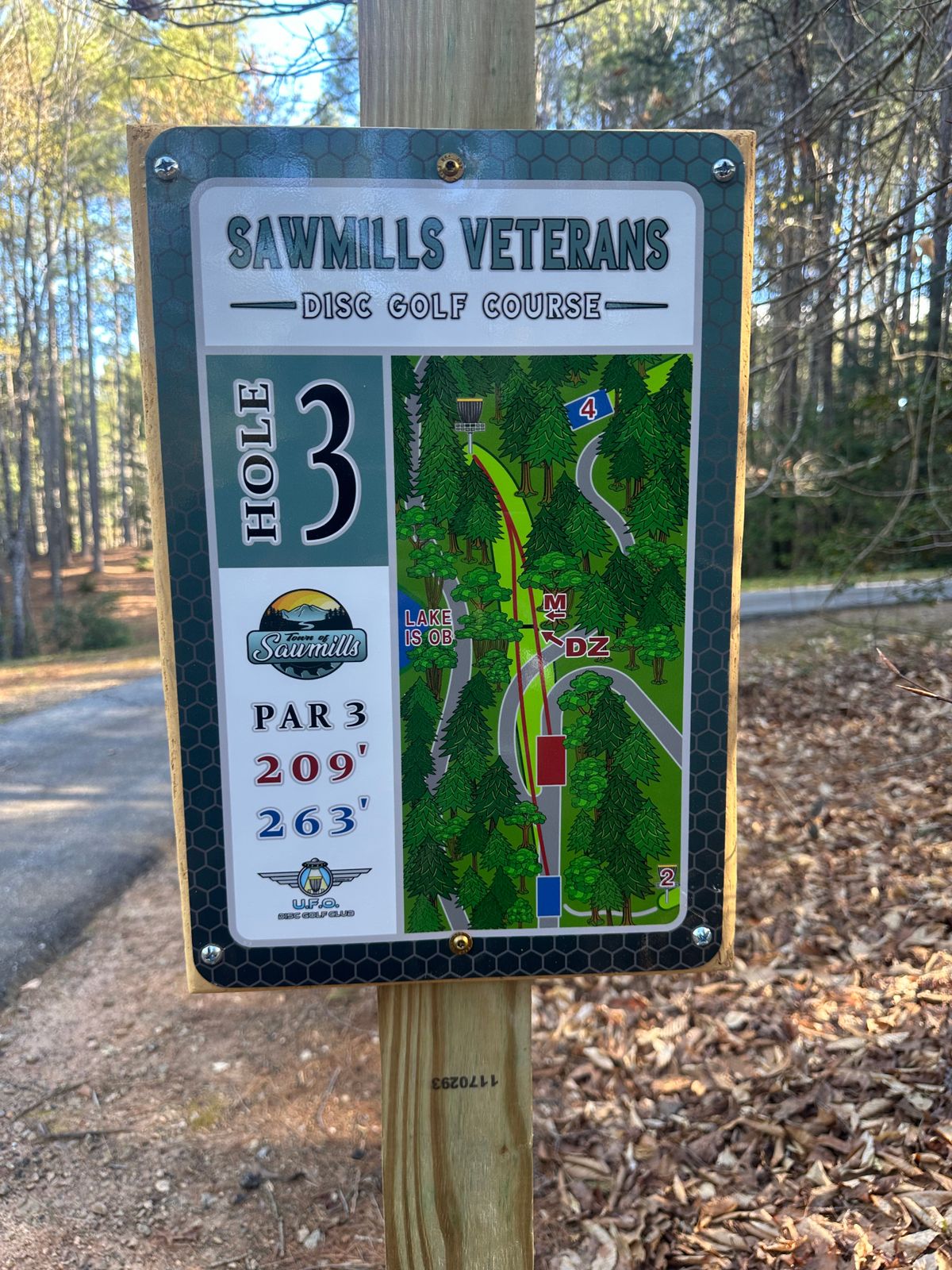 Hole 3 tee sign