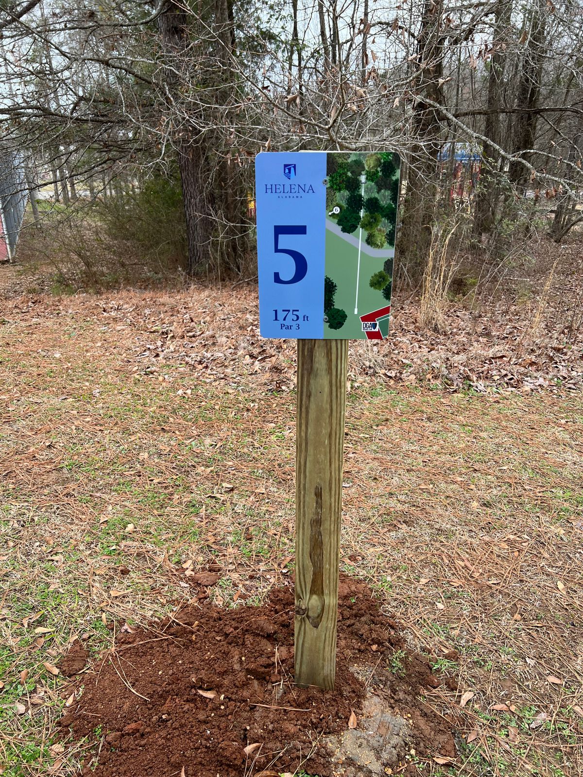 Best way to get to 5 is by walking out the pathway of the woods from hole 4.