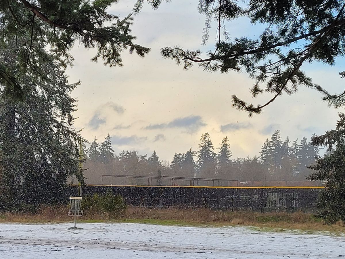 Evening hailstorm at hole 9