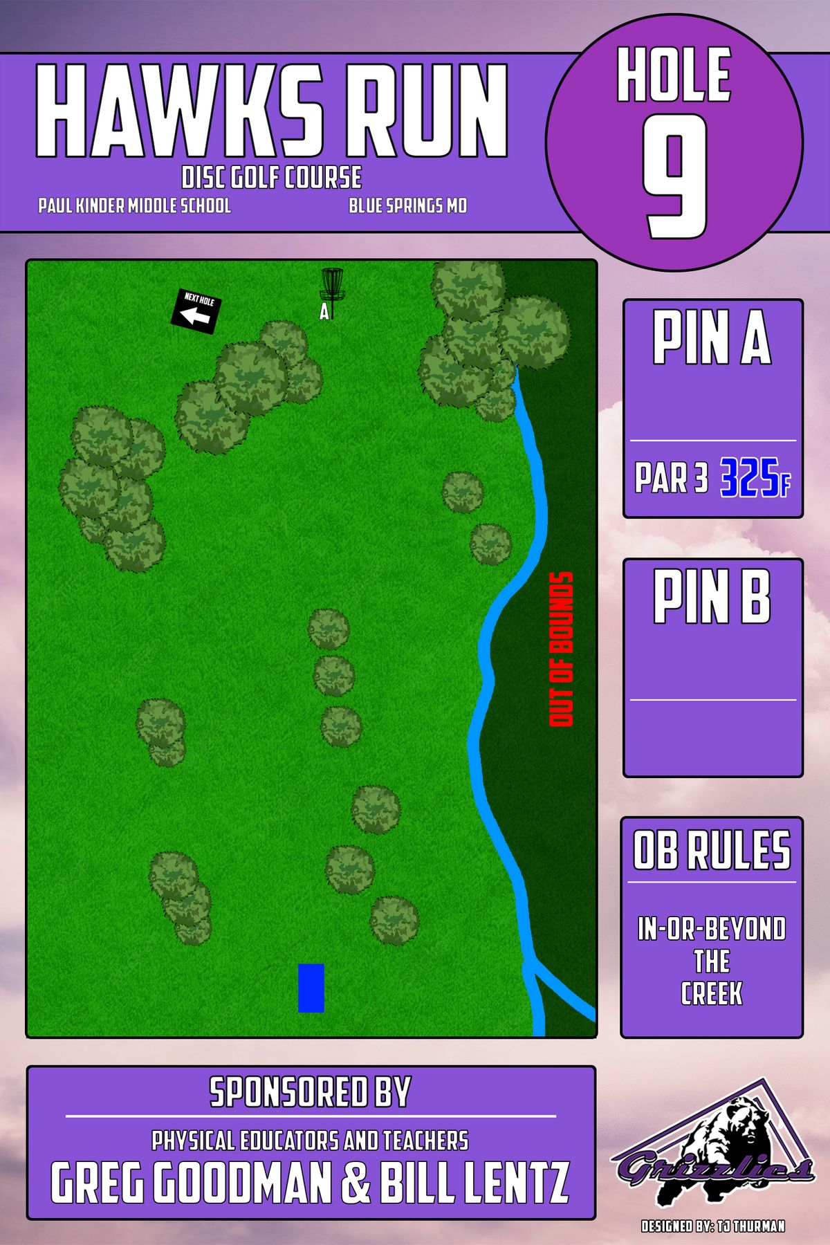 Hole 9 - Tee Sign