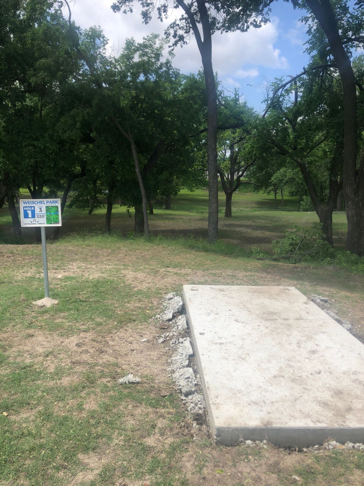 New tee pads hole 1