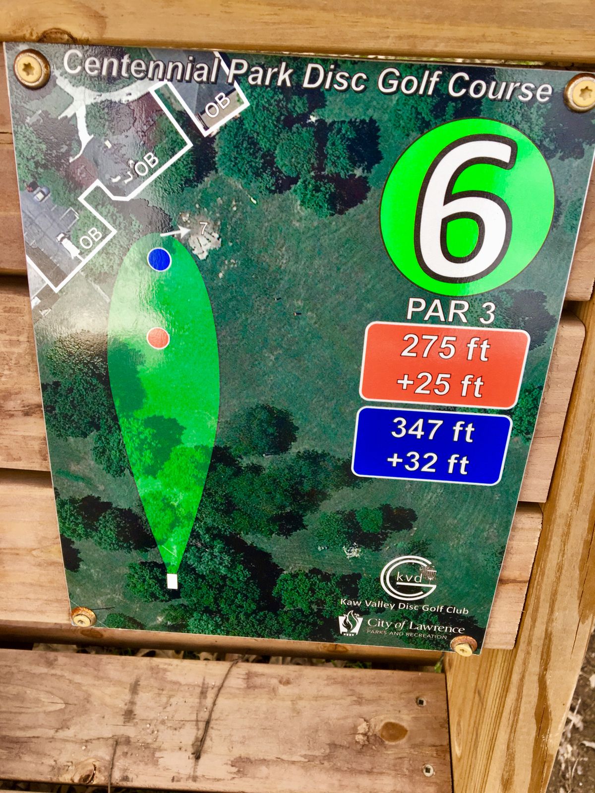 Hole 6 Tee Sign
