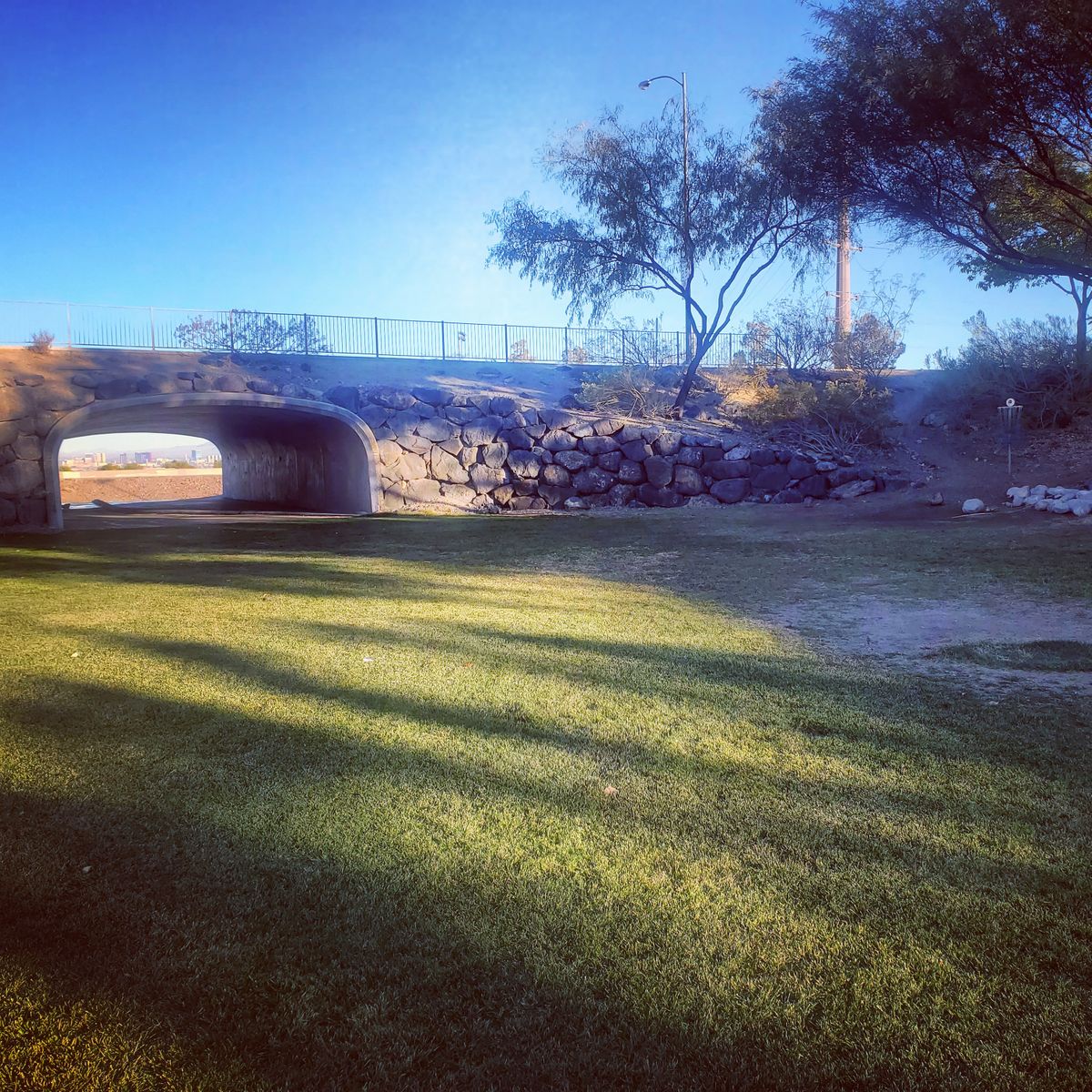 Hole 9 with a view of Vegas strip