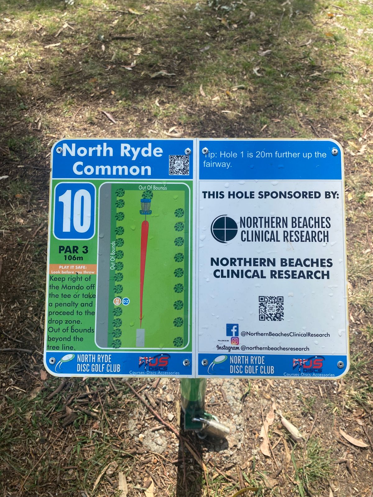 Hole 10 Tee Sign