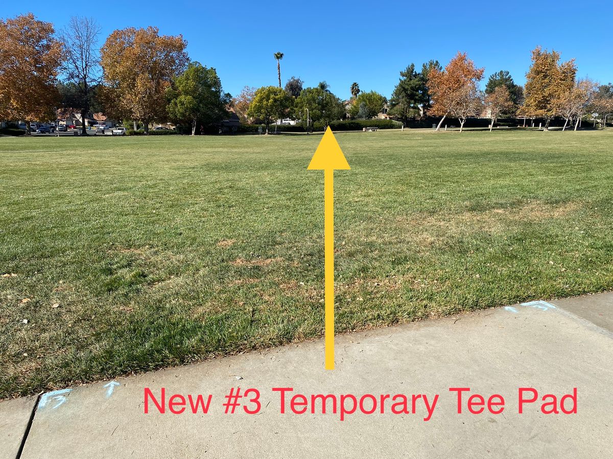 Optional: walking path is OB. Please do not use old #3 Tee Pad.