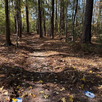 Hole 9 tee. Fairway turns to the right.