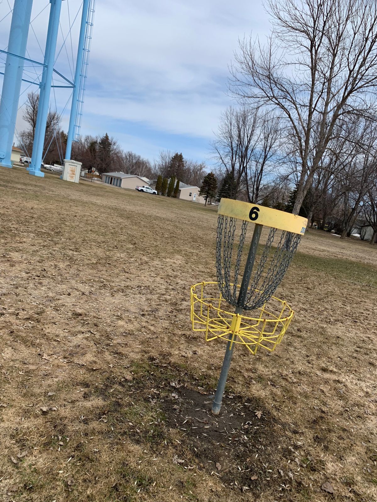 View of hole 6 basket.