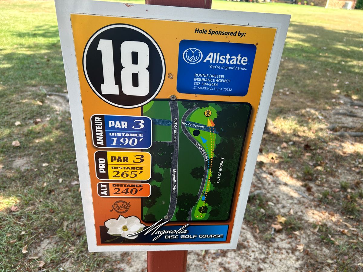 Hole 18 Tee Sign