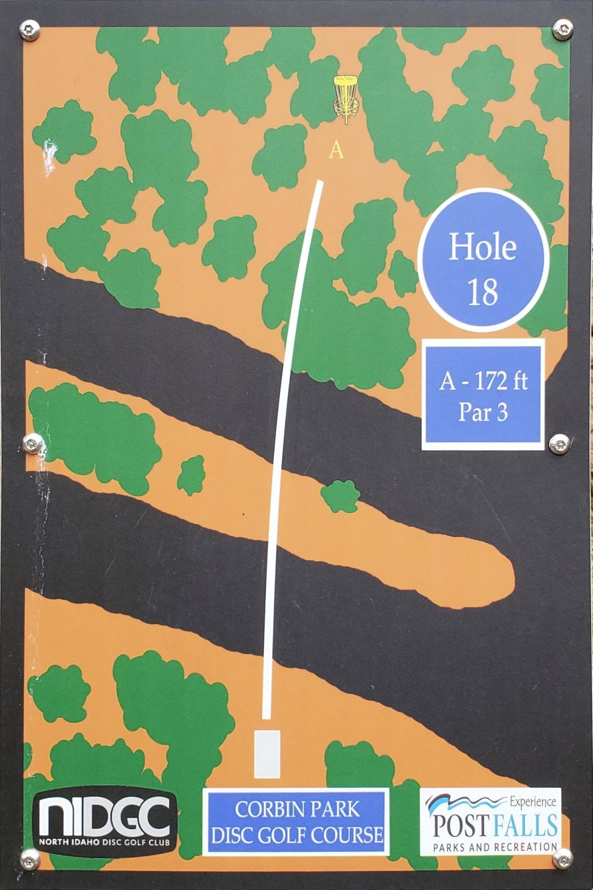 Tee sign hole 18