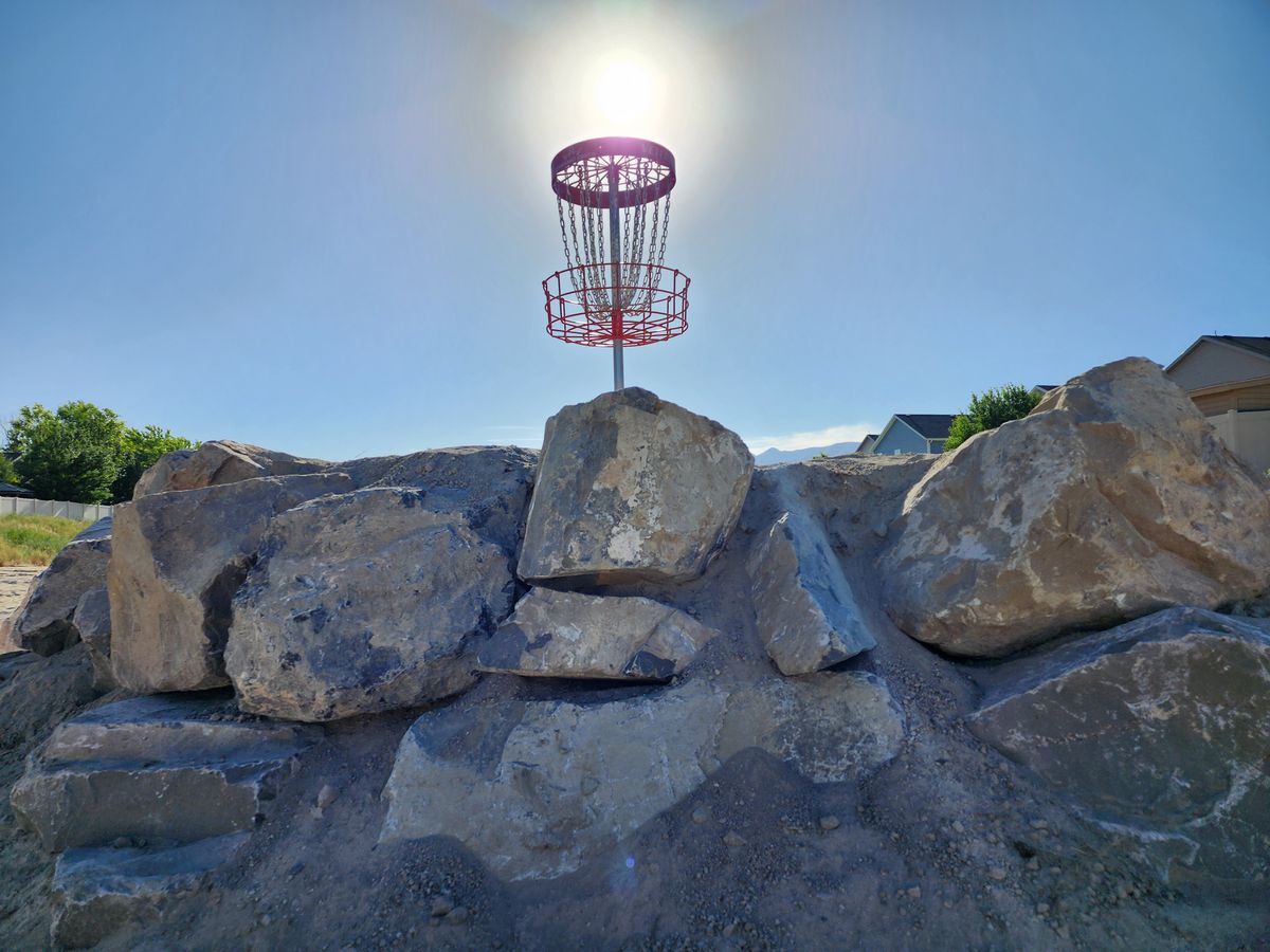 Hole 9 which is on a platform!