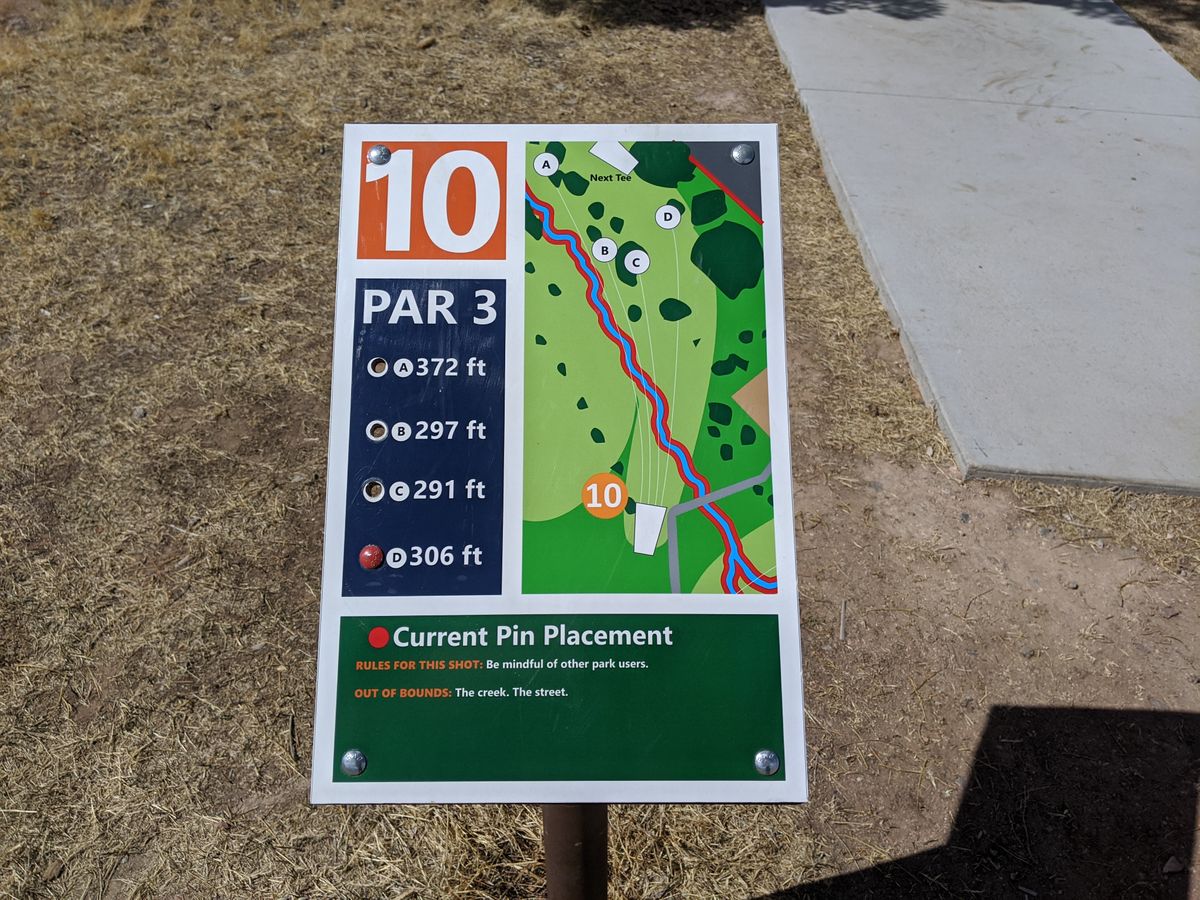 Hole #10's tee sign