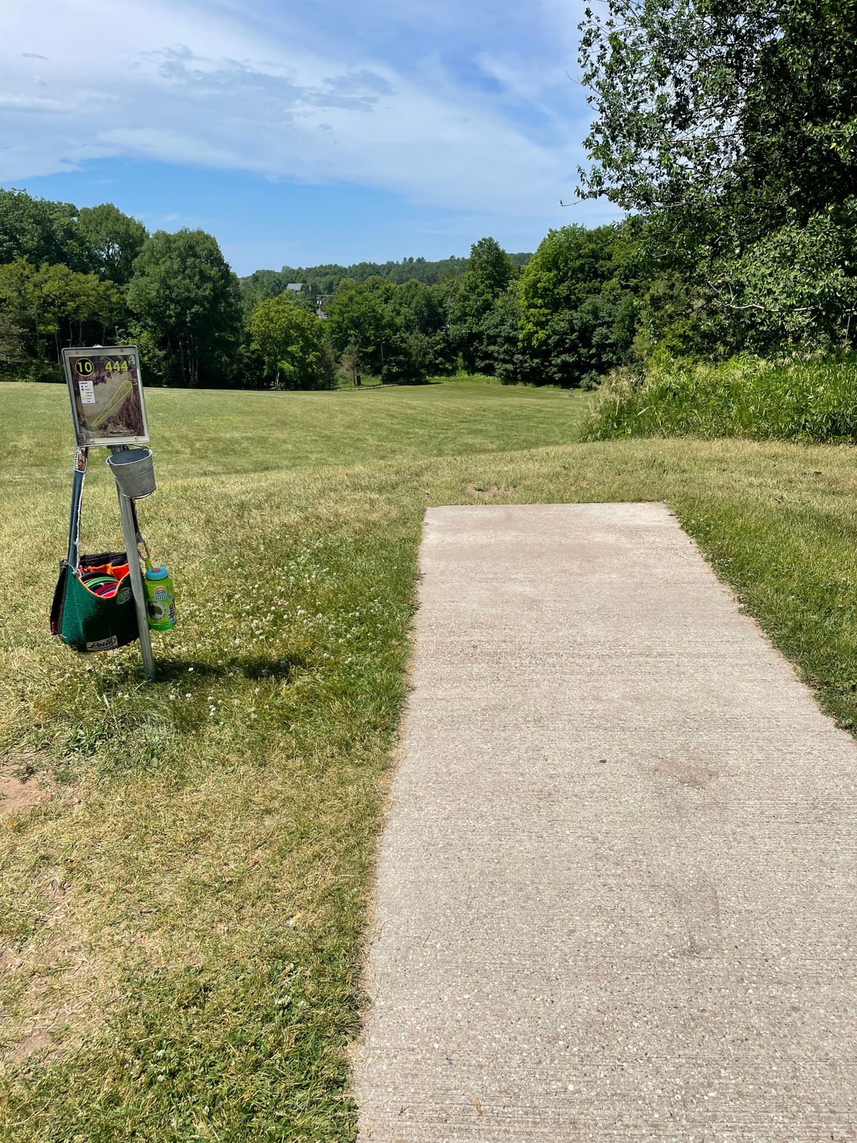 basket visible on the right side before the tree line