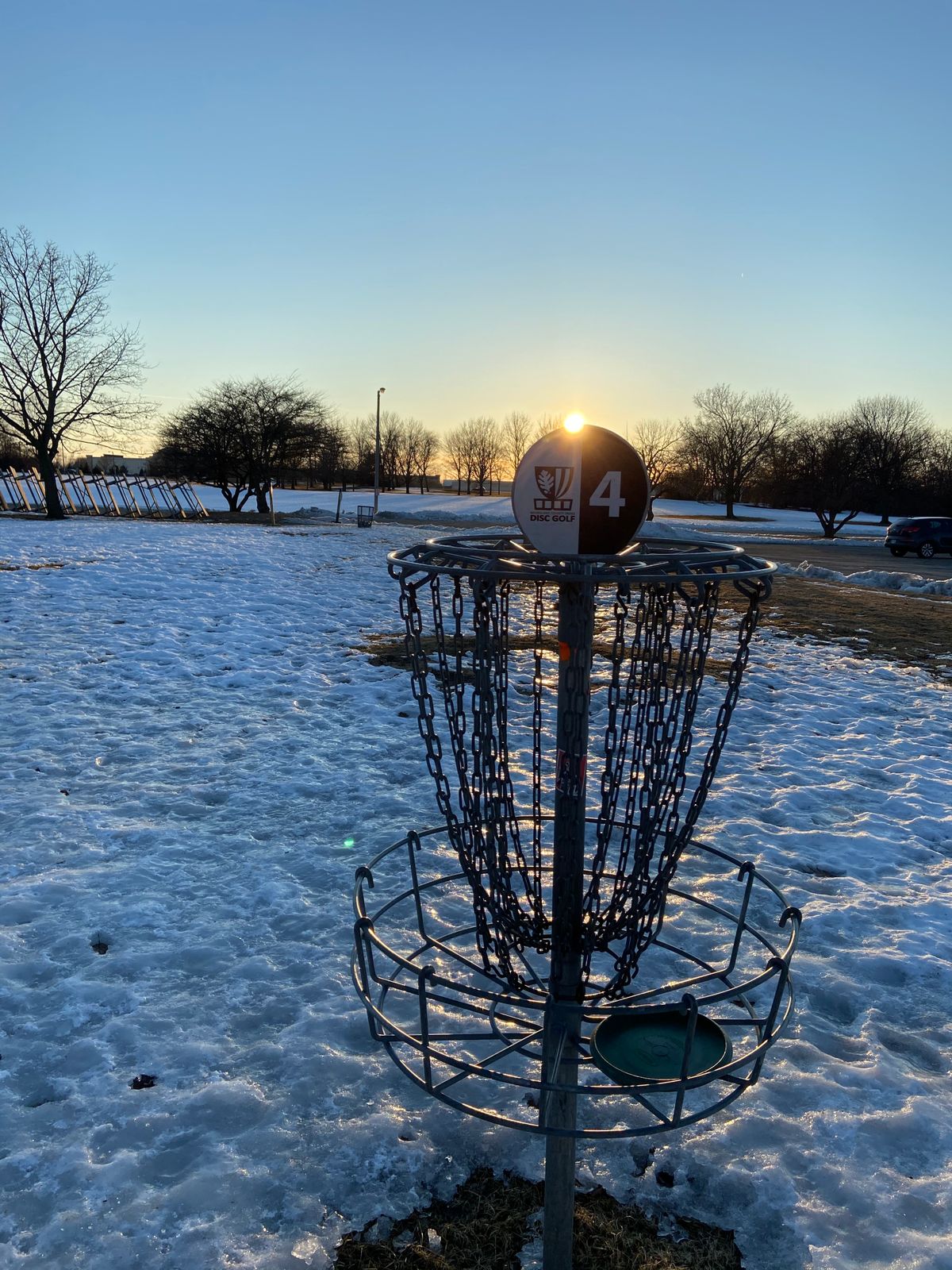 Sun setting on hole 4