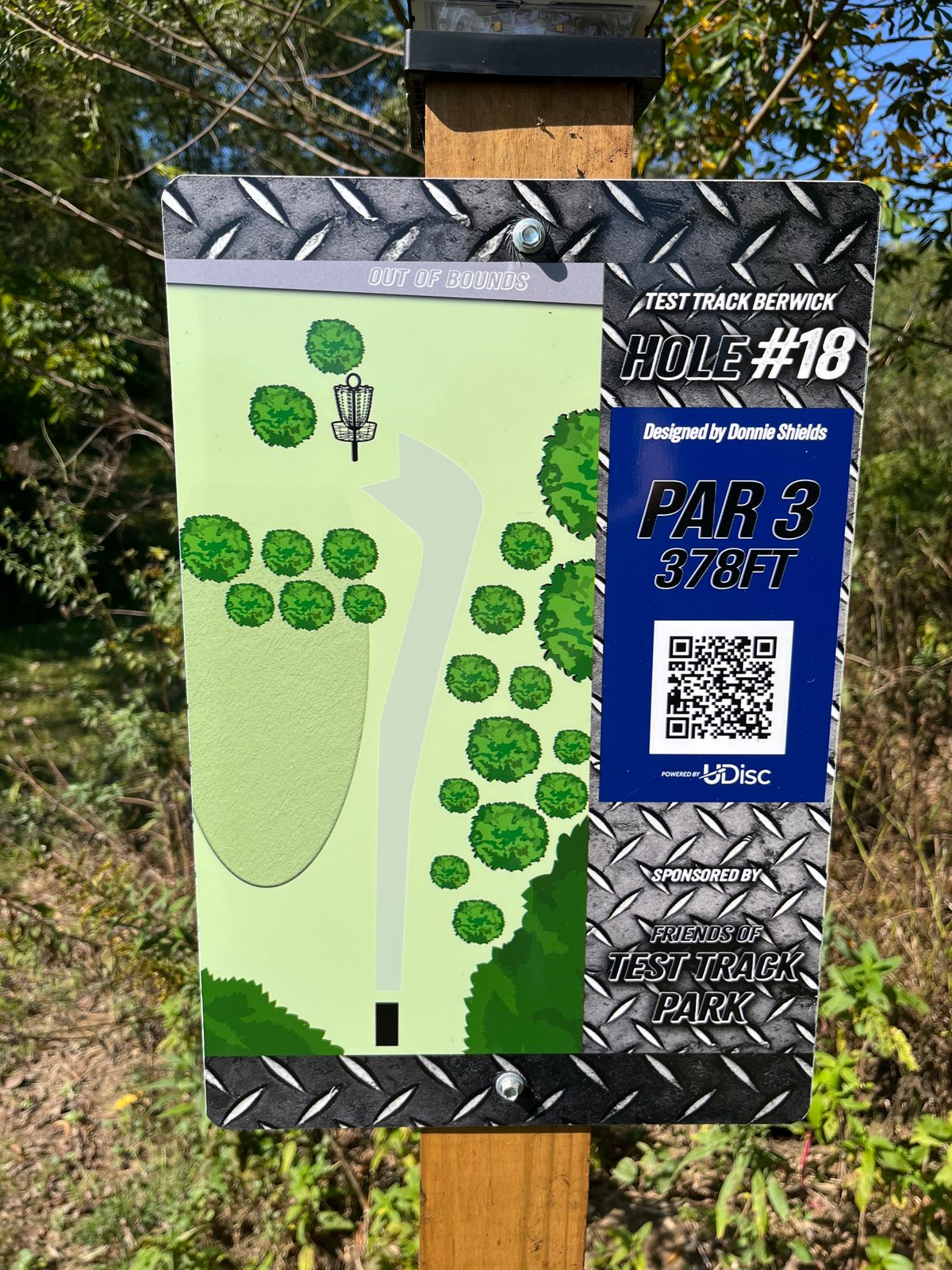 Hole 18 tee sign