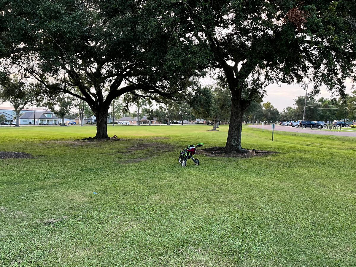 Hole 1 Green (cart represents target)