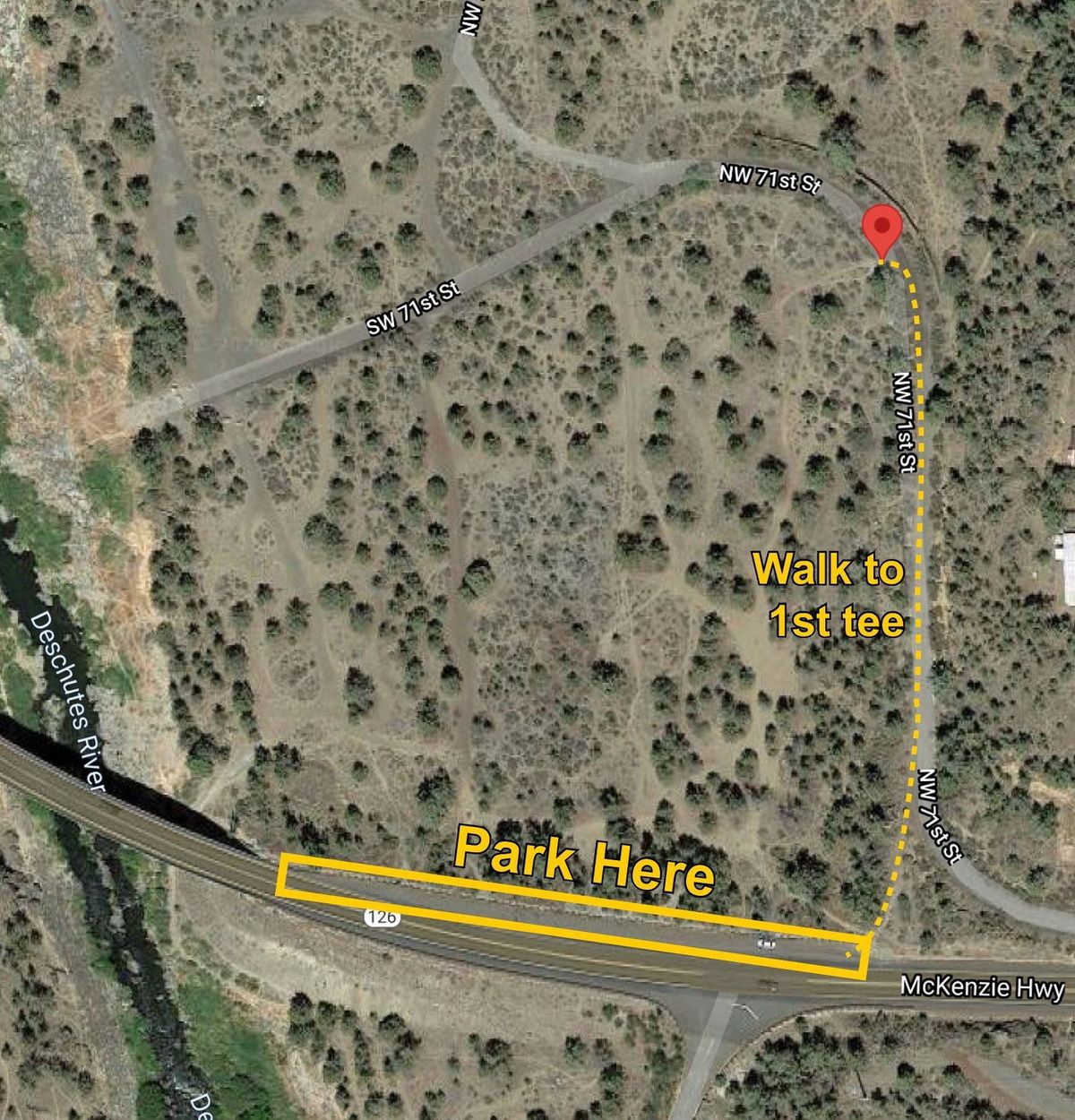 Park here - don't use Google Maps — it'll lead you down an inaccessible, abandoned road.