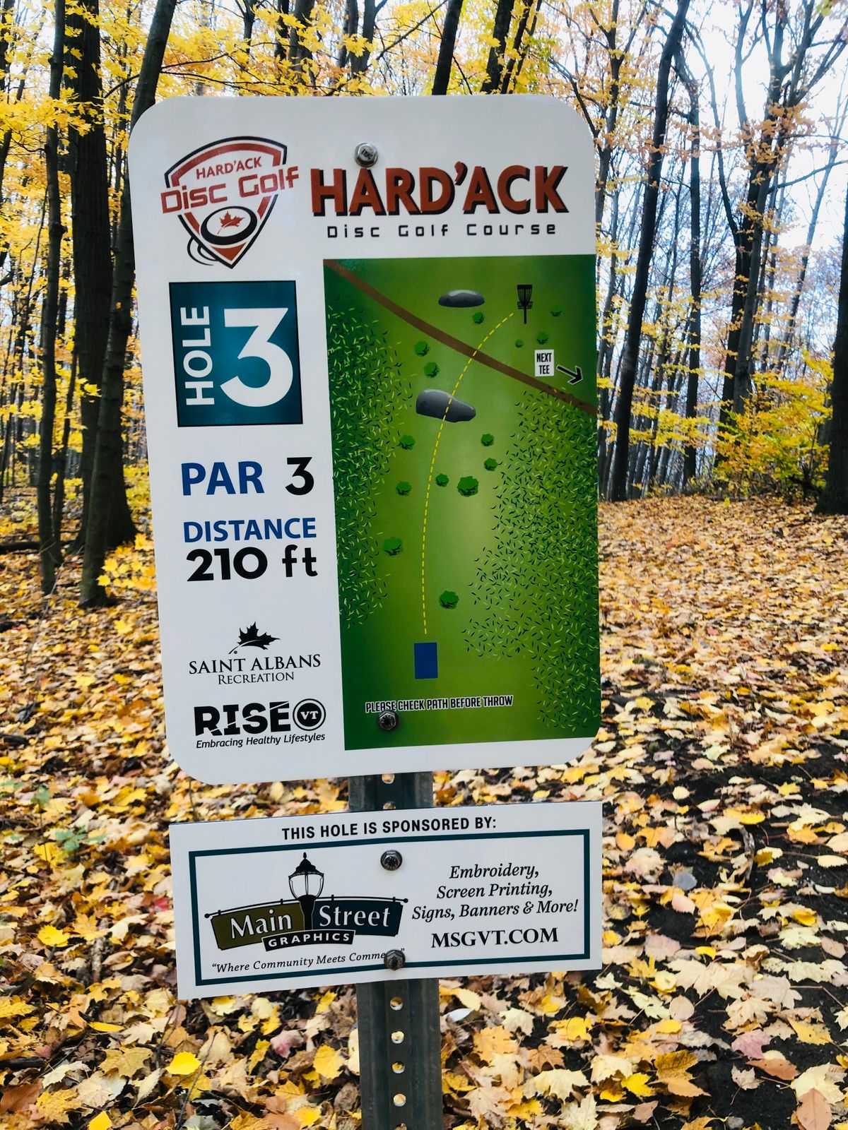 Hole 3 signage