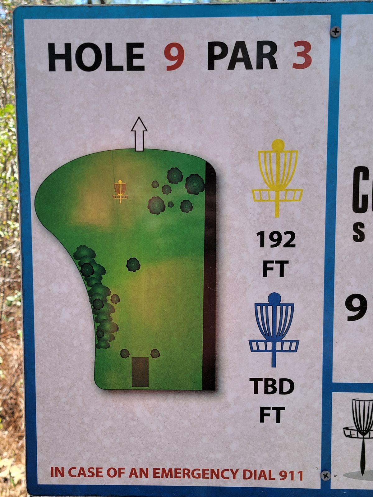 Hole 9 tee sign