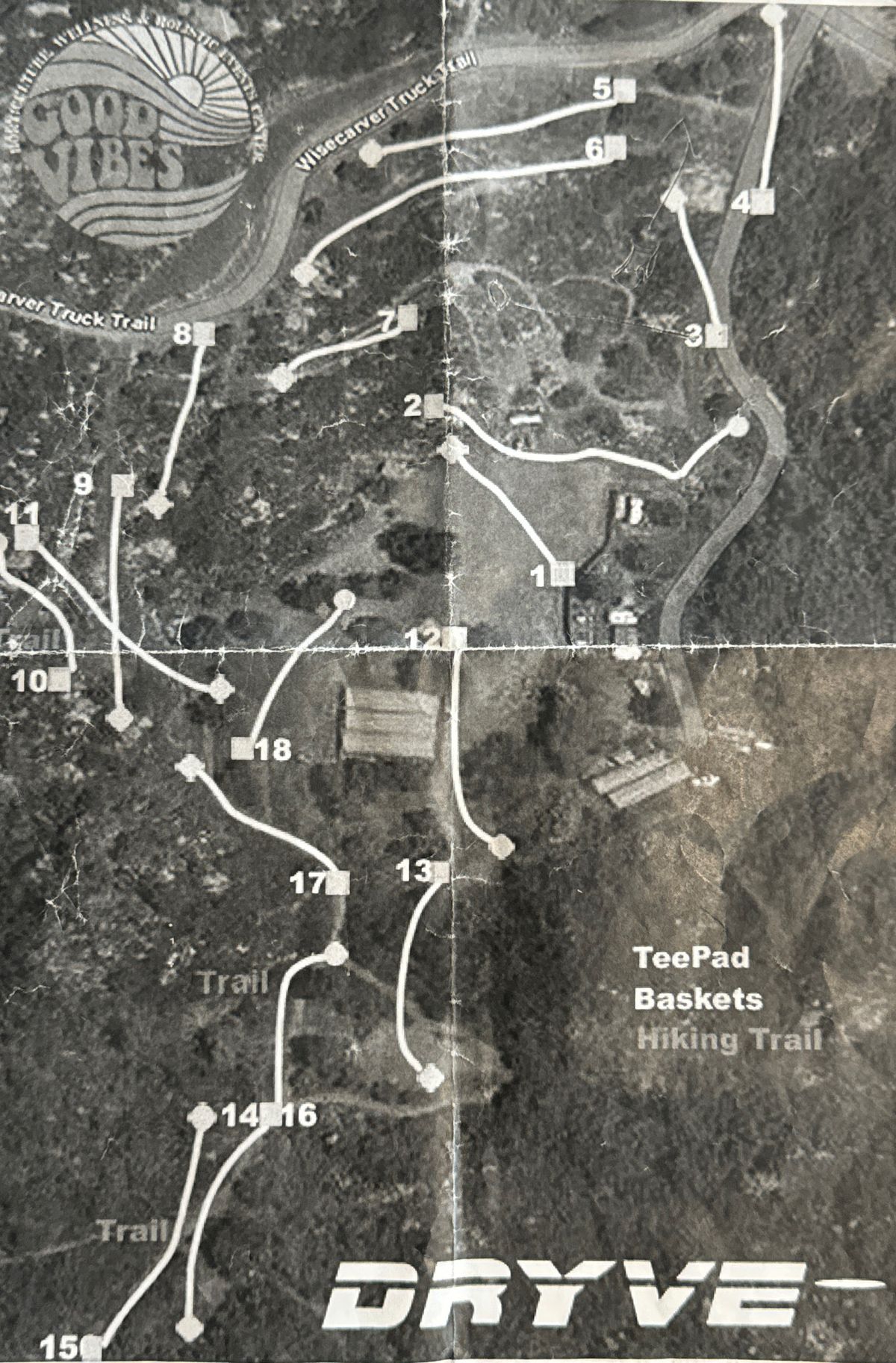 Course map for Good Vibes MED Ranch Par 54 (all par 3s)