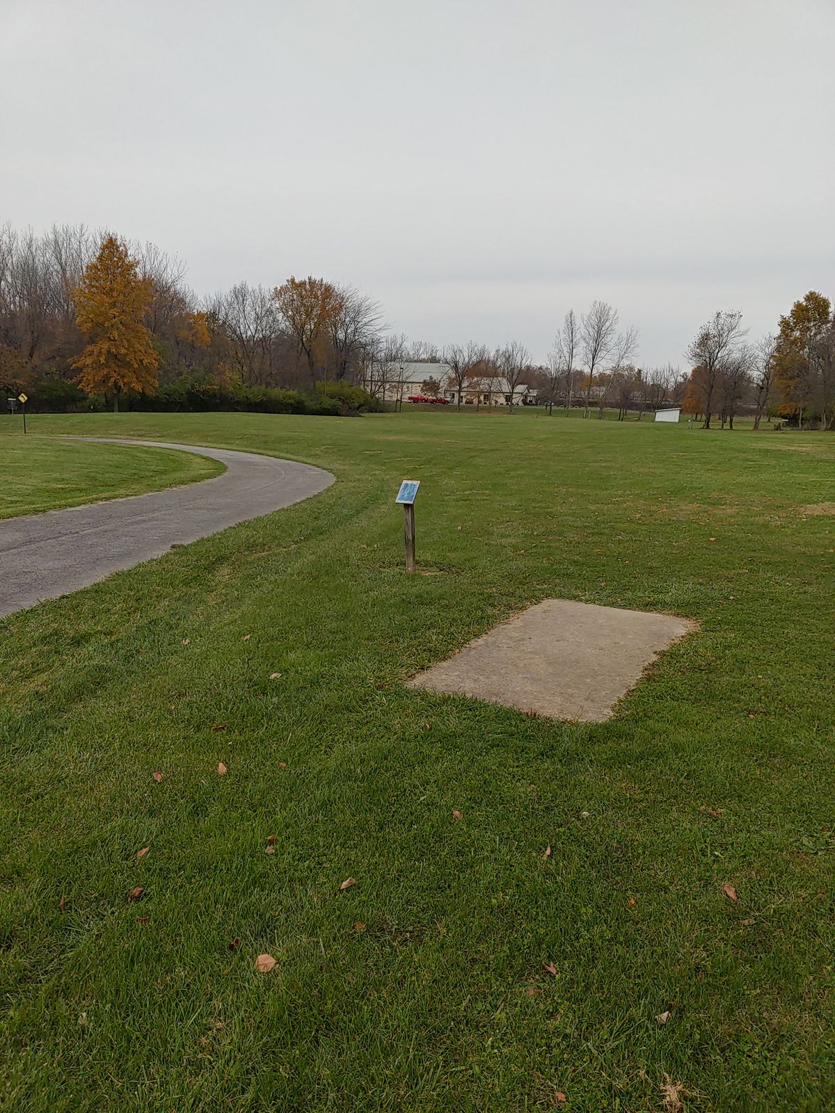 Holes 1, 2 and 3 are in this open area. The white building is in the middle of #2's fairway.