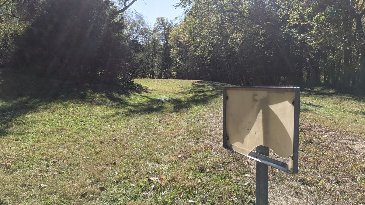 #5 Fairway.  Stay the curve of the hill/terrace to the Basket.