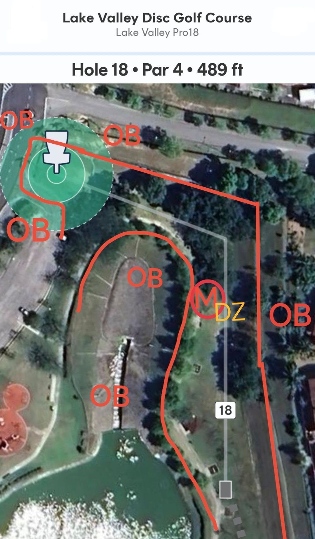 OB on path at left, Mando right and OB on the left, behind and right of the basket at green area. 