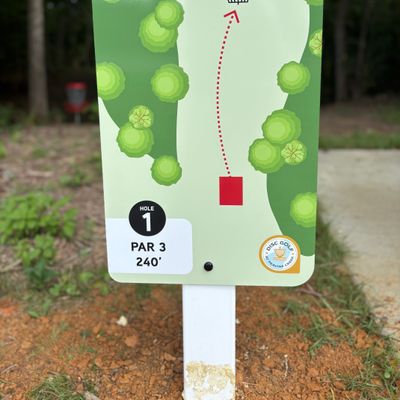 Hole 1 tee sign
