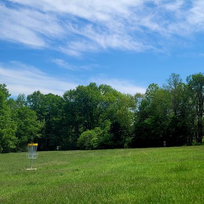 Hole 9 - Basket back toward tee
185 feet