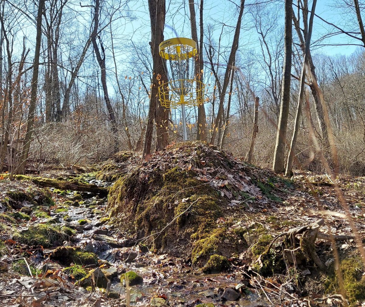 Nestled in between the creek and a small coy pond, this one can be tricky!