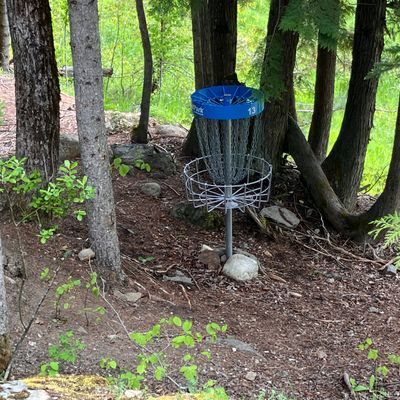 Tricky hole 13 target which is also the target for cyanide seven!