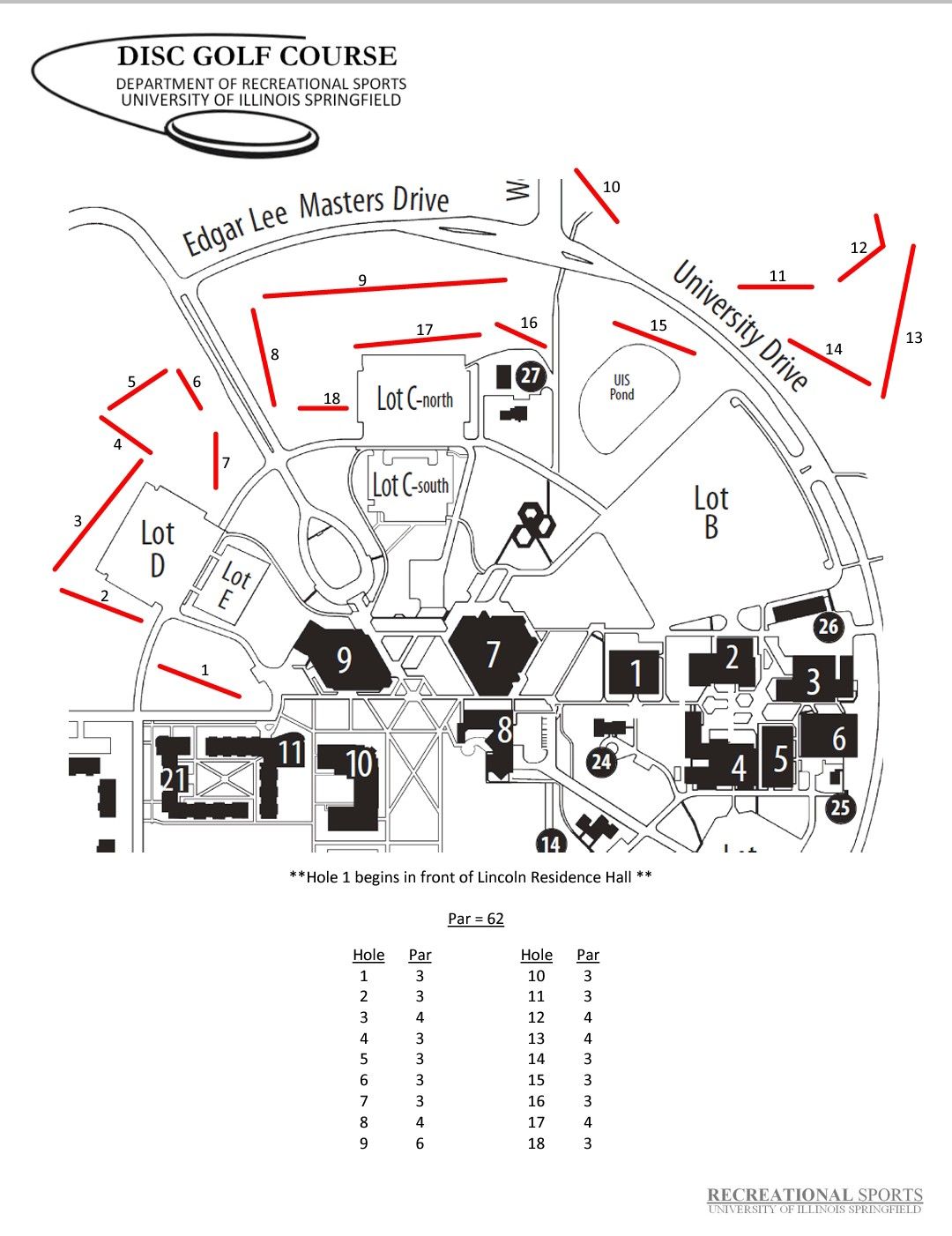 UIS disc golf map