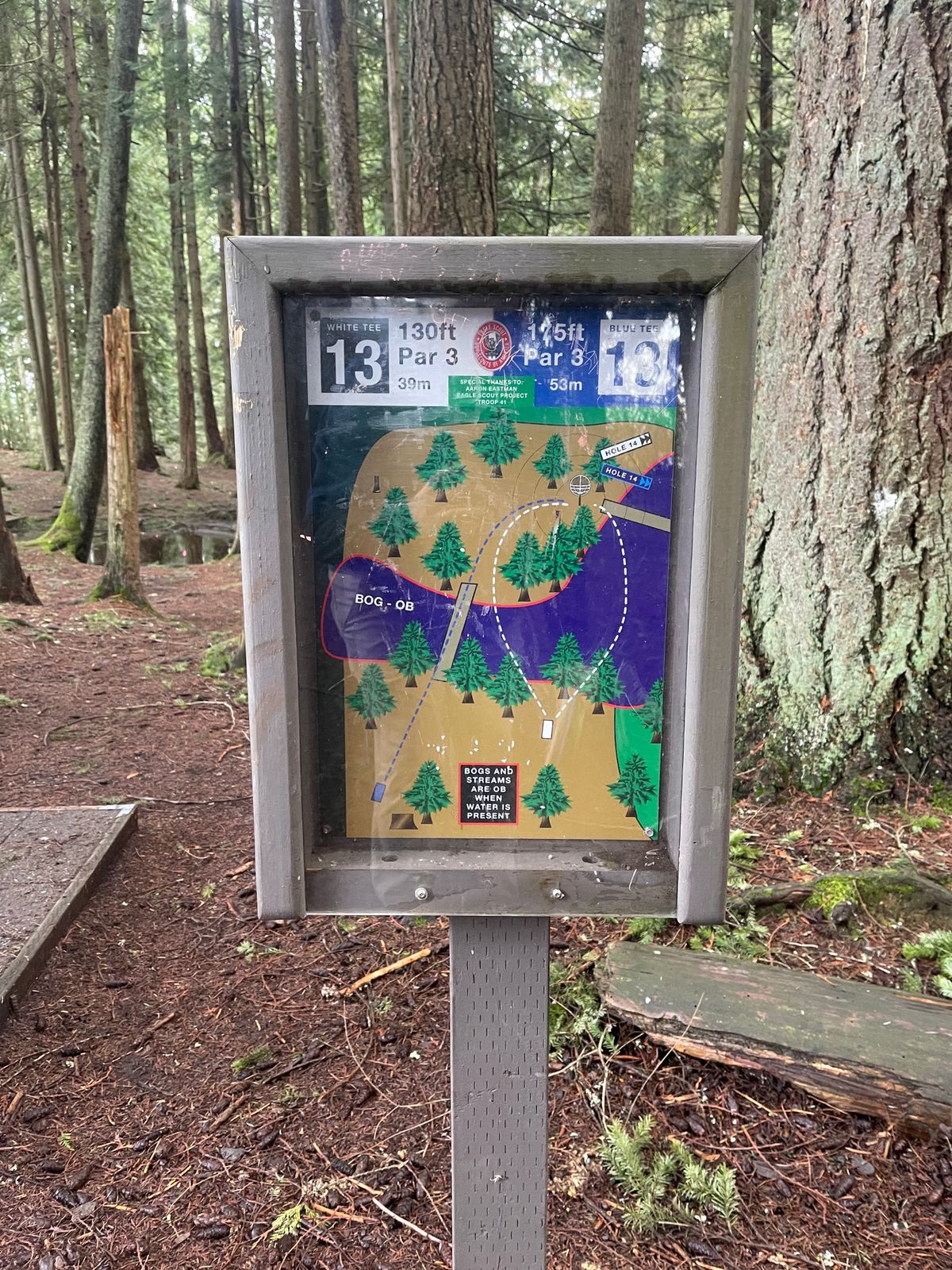 Hole 13 sign