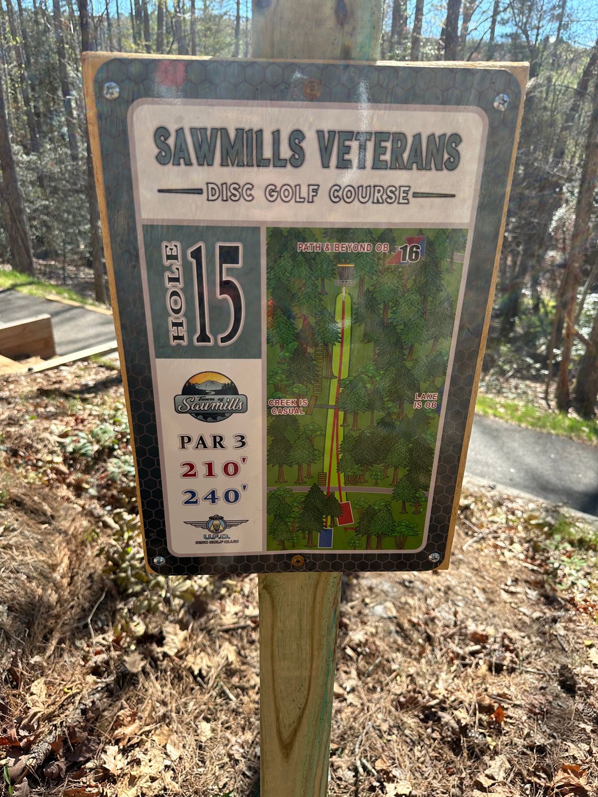 Hole 15 tee sign
