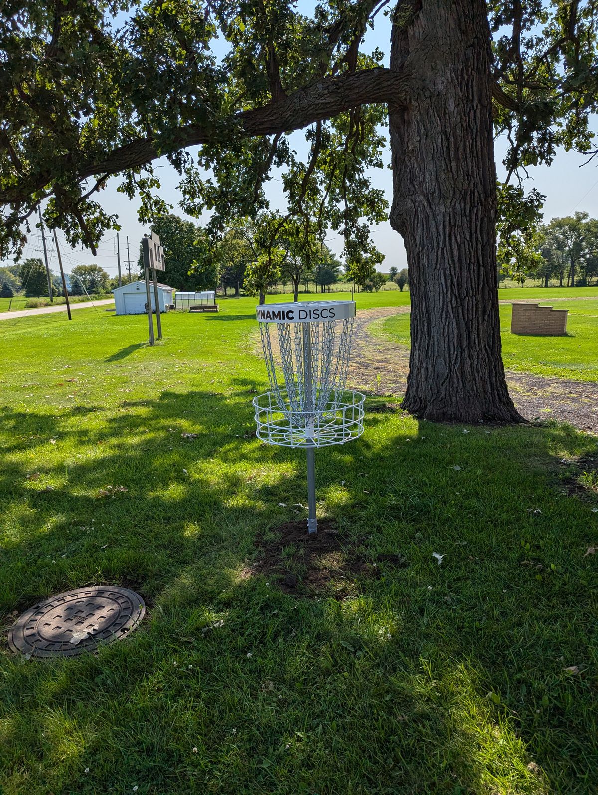 Basket of Hole 9, looking back towards the tee