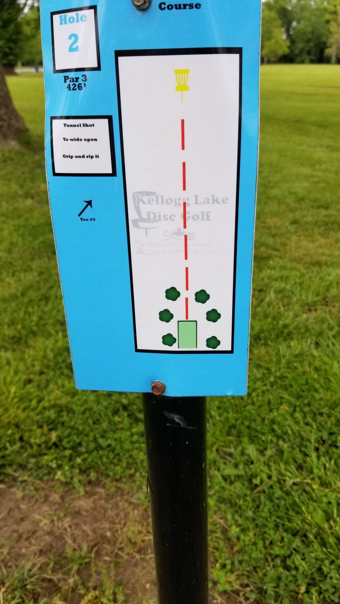 Hole 1 listed on one of the course layouts