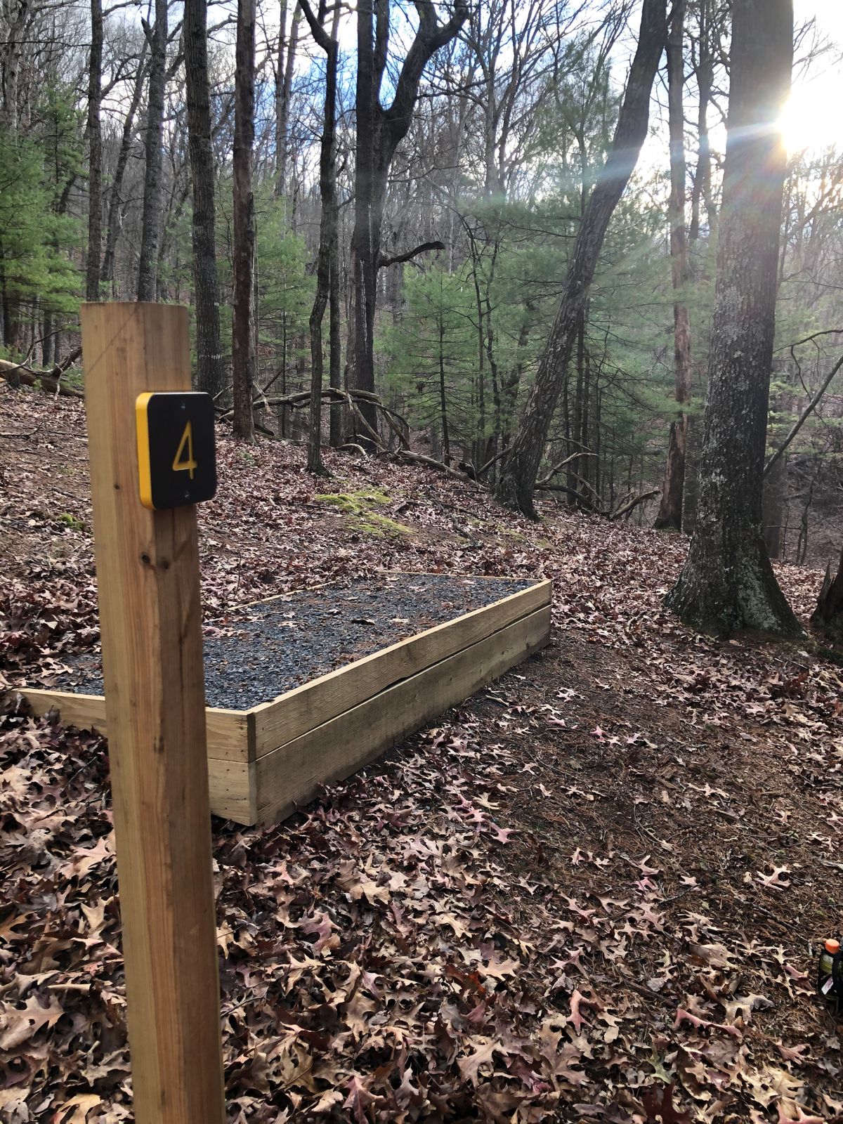 Tee Box 4 - drive is downhill ridge to hollow