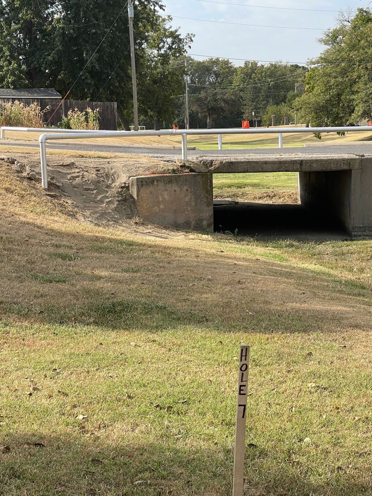 Hole 6 tee, cross the street (bridge)