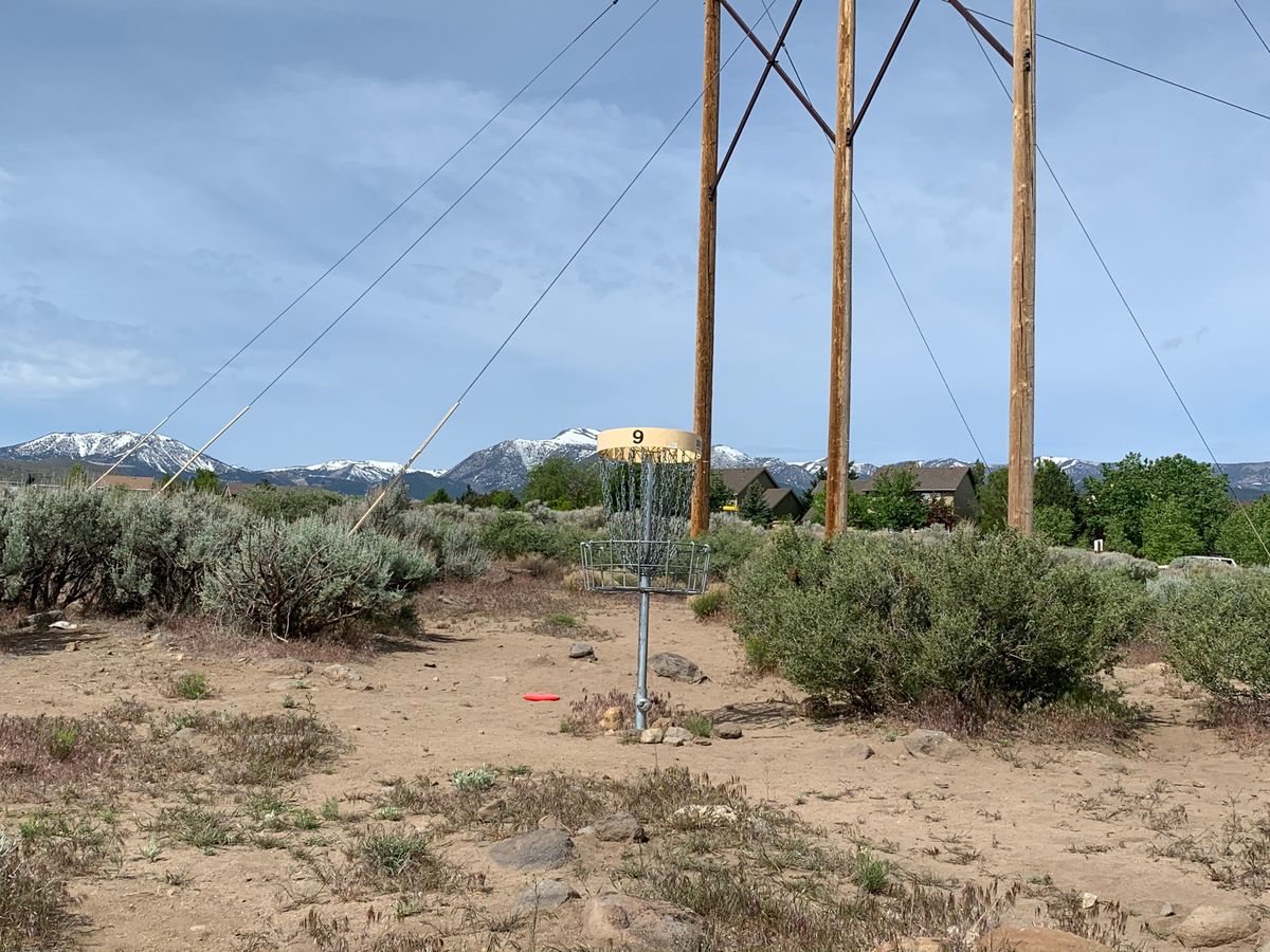 Hole 9 with Mt. Rose and Slide Mountain in the background.