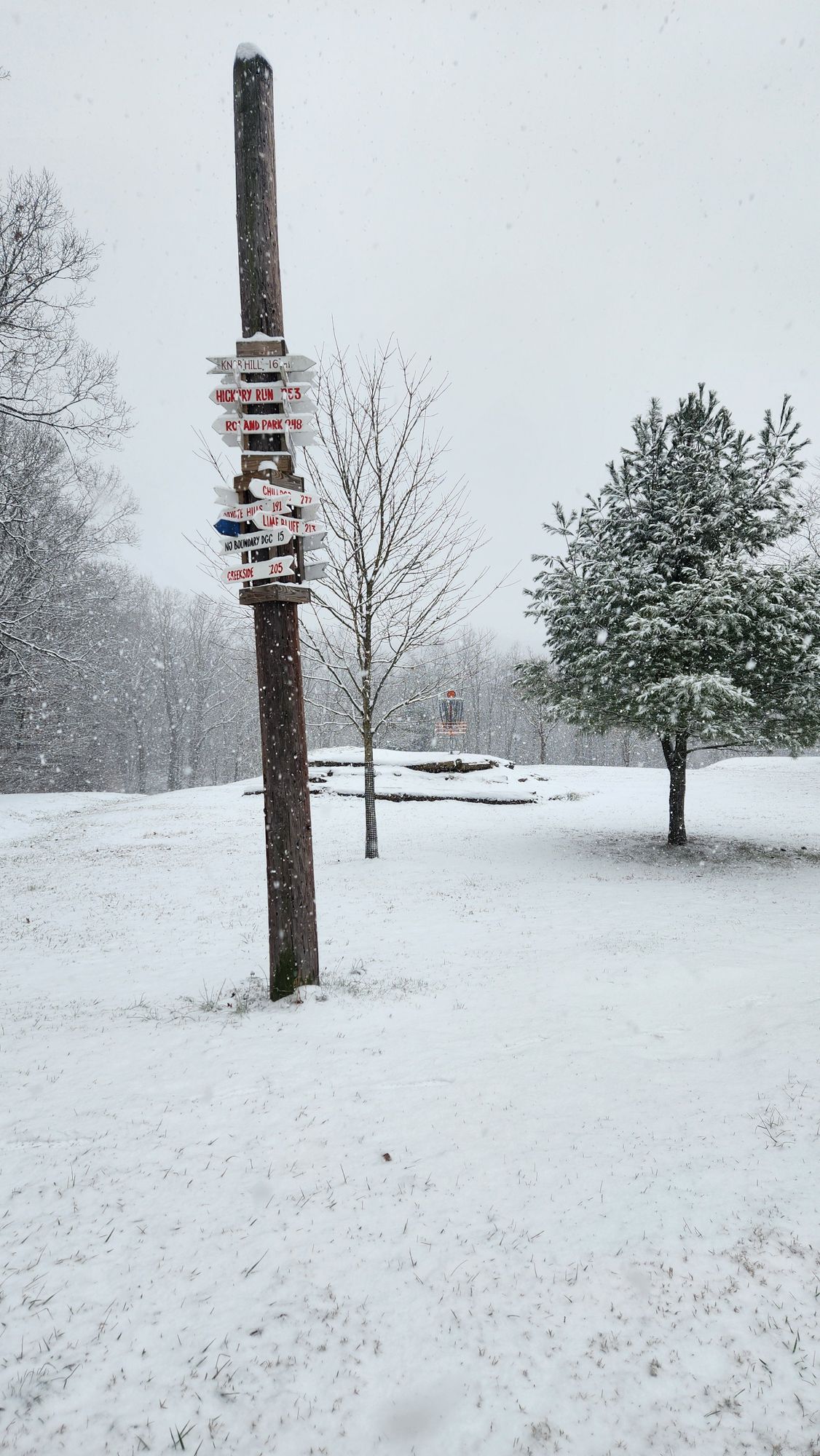 Winter disc golf in Pittsburgh. Deer Lakes DGC