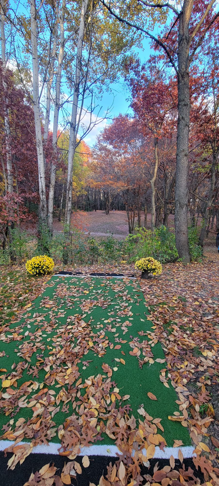 Tee pad 1, sits on the top of the bomb shelter.
